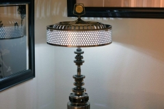 First lamp, made from various transmission parts and junkyard Plymouth shade, from 60's.