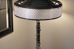 Ford themed lamp, Galaxie hubcap.