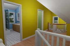 Interior view of attic conversion visualization model.