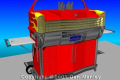 Cad-B-Que concept, one of a series designed in 1998. Modeled in AutoCAD in 2001.