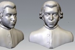 Mozart 3D model, created from paintings considered the most accurate, Mudbox model.