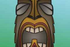 Mid-century inspired tiki design. Illustrator and Photoshop.