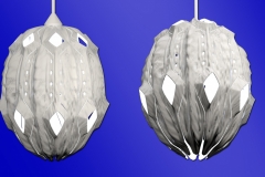 Organic or alien theme 3D printed hanging lamp concept.