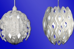 Ocean and mid-century modern themed 3D print hanging lamp shade concepts.  3ds Max.