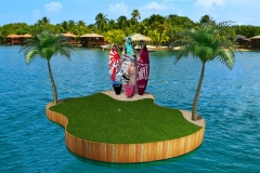 Concept for tropical themed green for resort use.