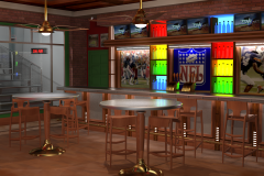 Sports-themed game show environment concept, 3ds Max.