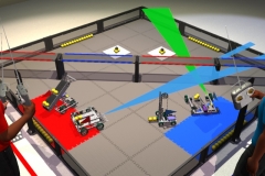 Still from animation created for Vex Robotics "Bridge Battle" challenge demo video. For Applied Ideas. 2008.