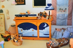 Stars and Moon changing table/dresser with removable top. Also sold matching lamps.