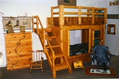 Early version of clubhouse bunk bed in pine.