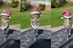 Santa Tiki shift knob, modeled in 3ds Max, 3D printed in white plastic and hand painted.