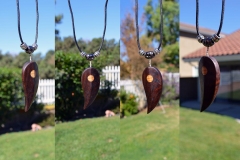 Leaf pendant necklace. Walnut and maple.