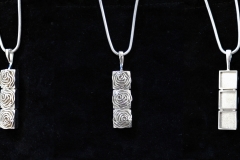 Art Deco Rose themed pendant. Modeled in 3ds Max, 3D printed in silver.