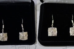 Matching earrings to go with the Art Deco Rose pendant. 3D print in silver.