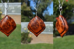 Carpathian Elm Burl pendant, made for my wife.