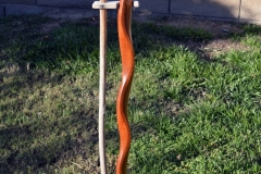 Serpentine cane in mahogany and walnut, gift to my mother.