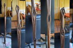 Charles Rennie Macintosh inspired walking stick, walnut.