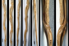 Laminated pine walking stick, open design. Featured on Dremel video.