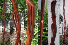 Leaf and Vine theme walking stick. Mahogany.