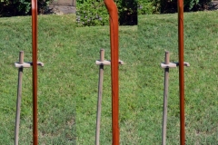 Simple mid-century modern inspired walking stick, Sapele.