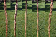 Tiger maple Organic Flame design walking stick. This walking stick won an honorable mention and a Rockler Woodworking industry award at the 2019 Orange County Fair.
