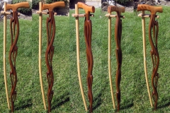 Organic Flame themed cane, walnut and curly maple.